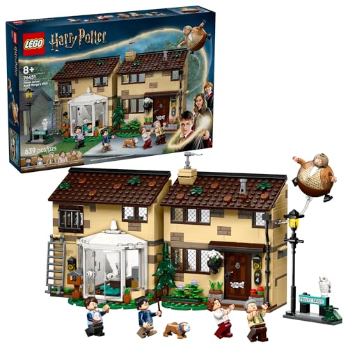 LEGO Harry Potter Privet Drive: Aunt Marge&rsquo;s Visit Kids Toy - Buildable Book Nook and Room Decor...