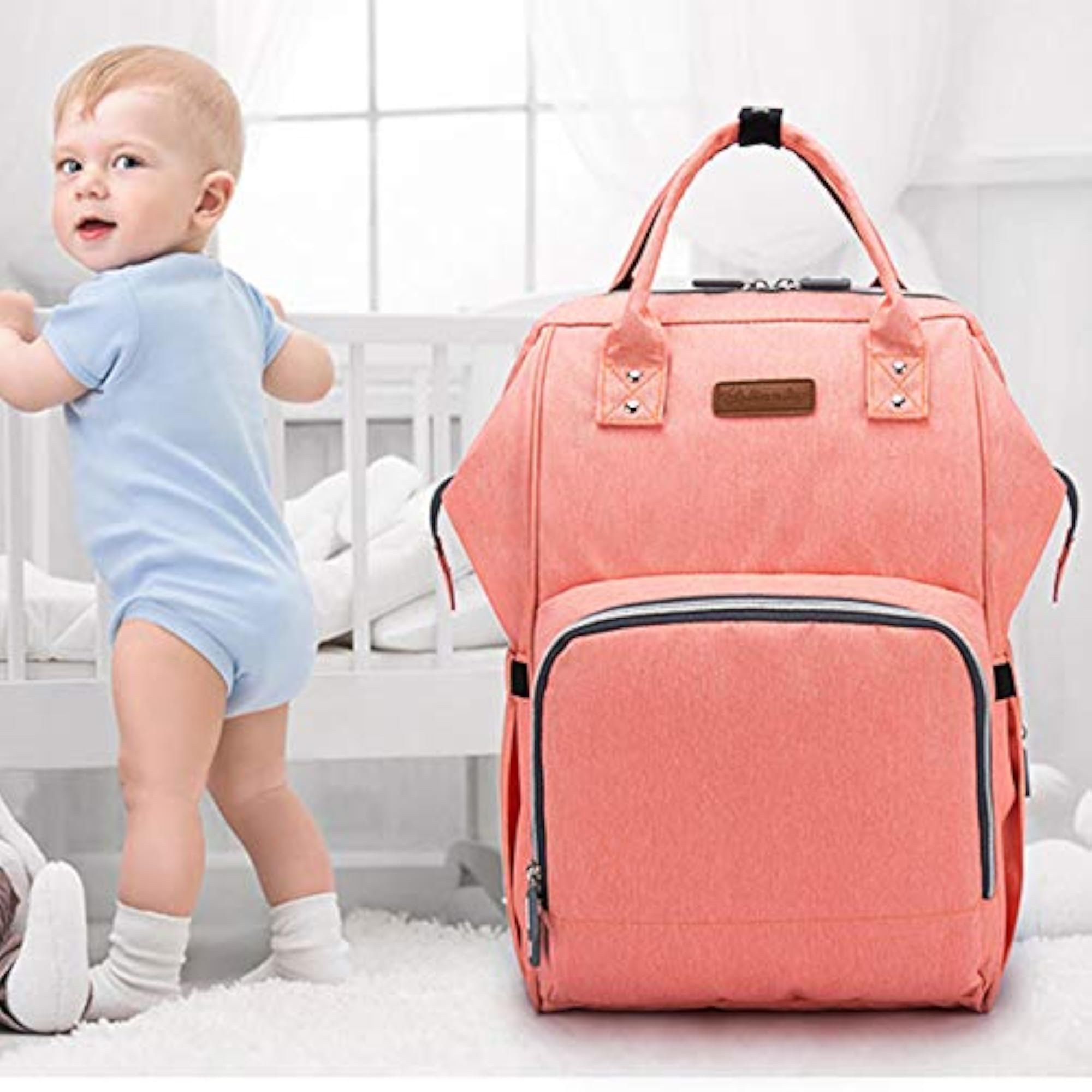 Diaper Bag - Multi-Function Backpack with USB Charging