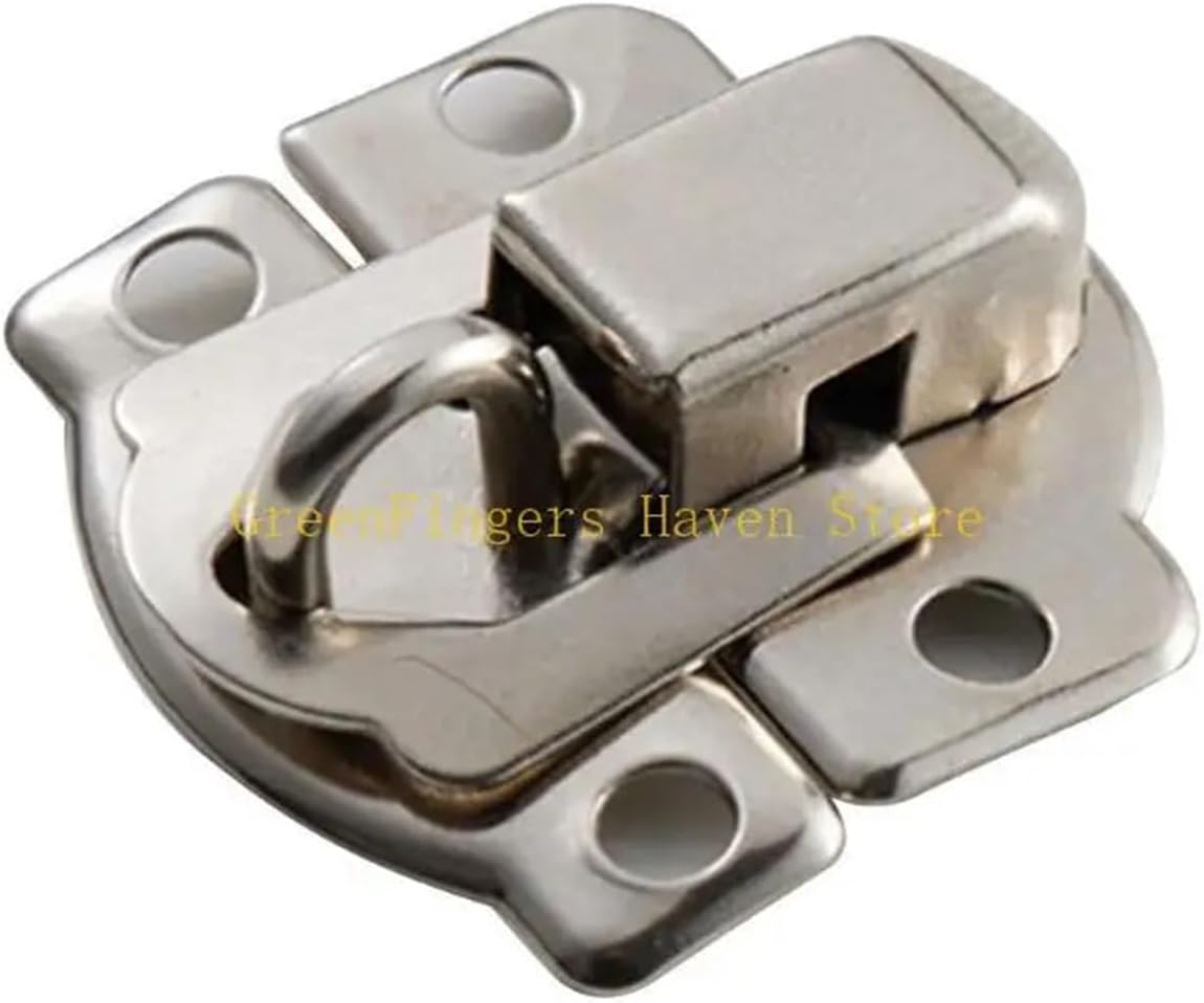 Hasp Hinge 10 Pcs Antique Decorative Hasp Retro Jewelry Box Vintage Furniture Buckle Latch Hinge(White Nickel)