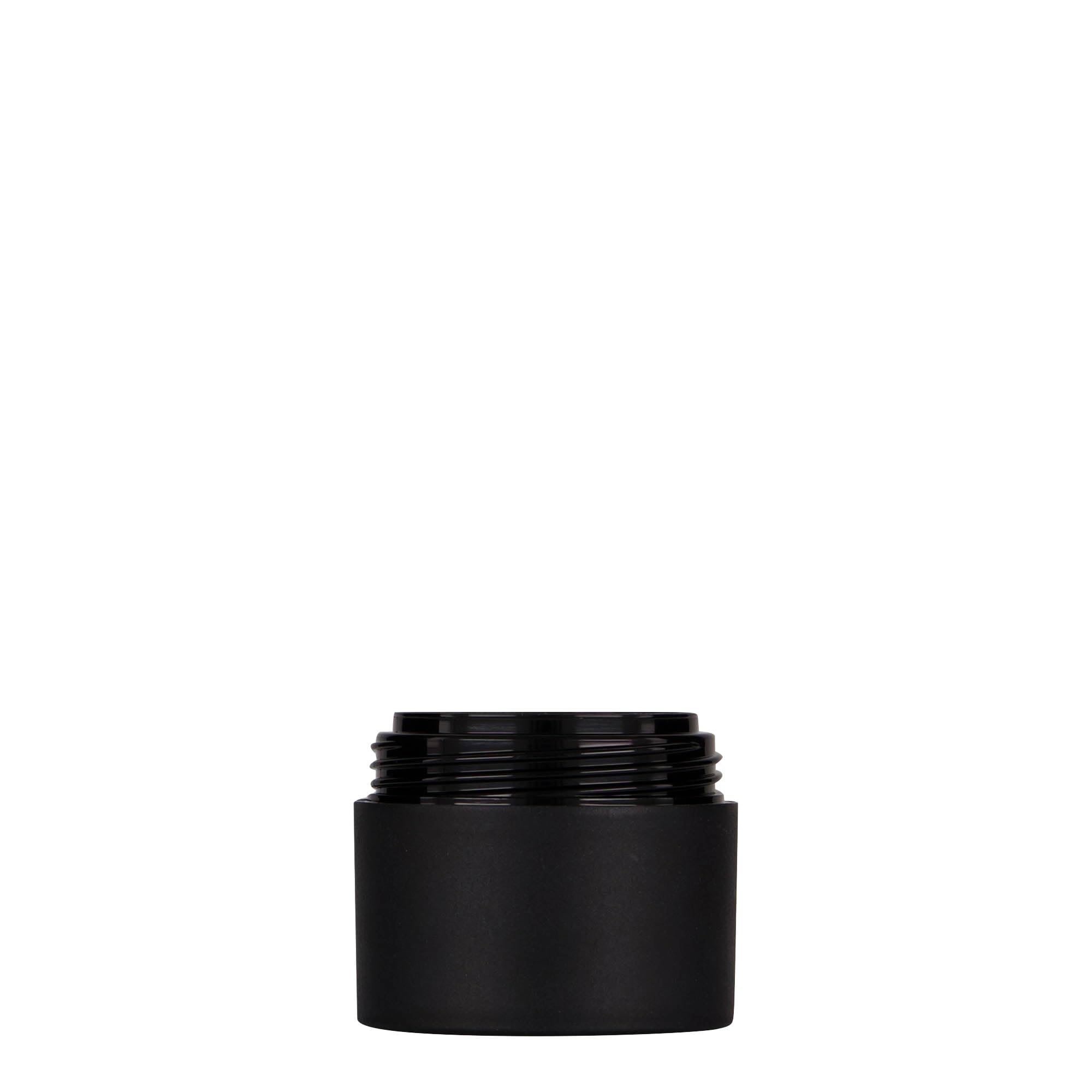 kosmetyczny Antonella PP, 30 ml, puszka z podwójną ścianką, czarna, z zakrętką, zestaw 24 szt. do kremów, maści, produktów do pielęgnacji