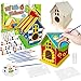 DIY Vogelhaus Bausatz für Kinder, Spielzeug Geschenke für Alter 3 4 5 6+ Jahre alt Jungen Mädchen, 3 Stück Super große Basteln Holz Vogelhaus zu Bauen und Malen, Holz Vogelhaus Puzzle Machen Set