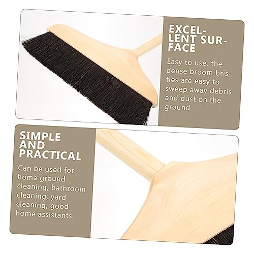 ULTECHNOVO Holzbesen mit Weichen Rosshaarborsten Robuster Bodenbesen für und Außenbereich Langlebiger Haushaltsbesen Antistatisch und Bodenschonend für Badezimmer und – Bild 4