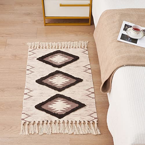 Tapete boho de algodón para baño 2x3ft miniatura 2