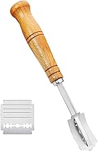 Stainless Hand Crafted Lame Bread Tool with 5 Replacement Tool and Leather Protective Cover, Long Handle Design for Quick Homemade Bread Pancakes Biscuits Great Dough