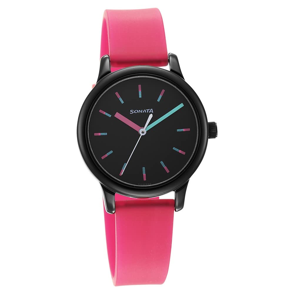 Sonata Splash Black Dial Women Watch with Plastic Strap-8178NP02 (B0BS3MR2G3) Amazon Price History, Amazon Price Tracker