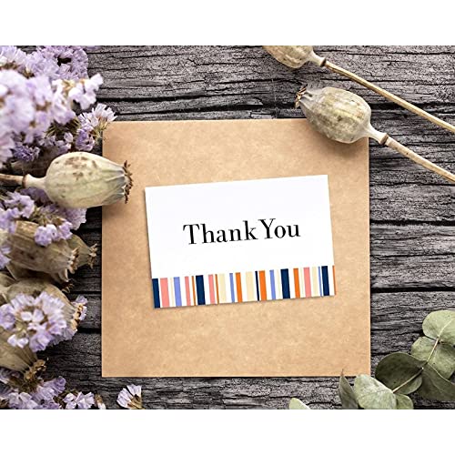 Blank Thank You Cards And Envelopes, 6 Striped Designs (4 X 6 In, 48 Pack) #TOP1