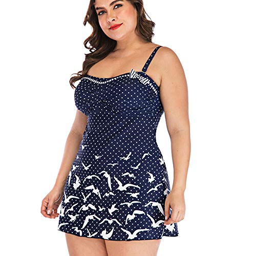 Bikini Donna Traje De Baño con Estampado De Puntos Falda Brasileña Monokini Traje De Baño Traje De Mujer Traje De Baño De Talla Grande Traje De Baño Retro Vintage Bikinis-B_S