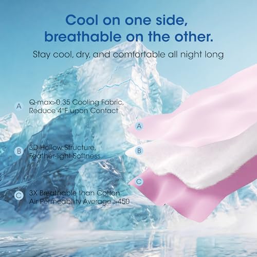 Image of Seward Park Cooling Comforter Full /Queen, All Season Reversible Cooling Blanket for Night Sweats, Cold Touch Fabric for Hot Sleepers, Breathable Lightweight for Summer, Lavender /Pink, 86x92 Inches