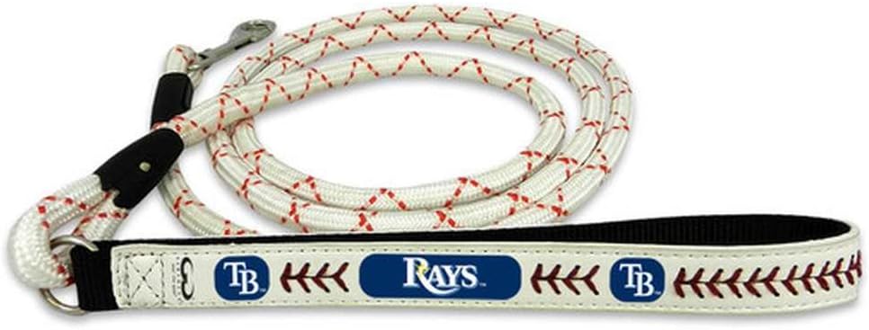 Gamewear MLB Tampa Bay Rays Pet LeashBaseball Leather Frozen Rope, Multicolor, Large