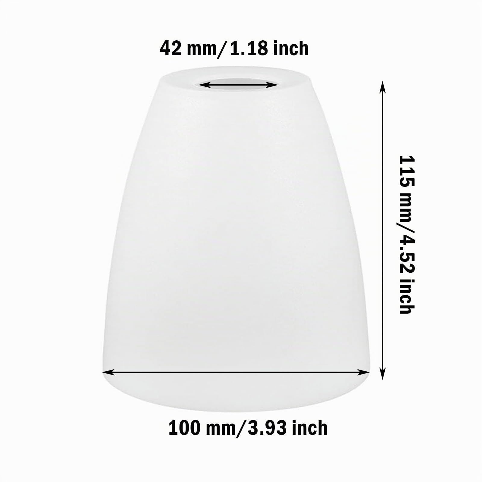 Decache 4 Pezzi Paralume Cilindrico in Plastica Bianca a Testa Piana, Stile Rustico Semplice per Lampada da Scrivania (Bianco, 42mm)