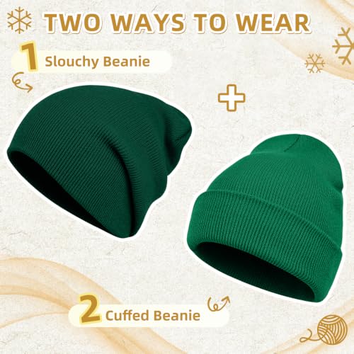 Image of ZOORON 1&2 Pack Beanie for Men Women Slouchy Beanie Hats Winter Knit Caps Soft Ski Hat Unisex