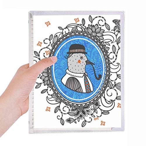 Carnet d'illustration en spirale Pigeon Hat à feuilles blanc dessin animé