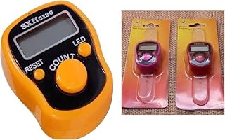 سبحة عداد تسبيح ديجيتال الكتروني محمول باليد باضاءة LED اللون برتقالى