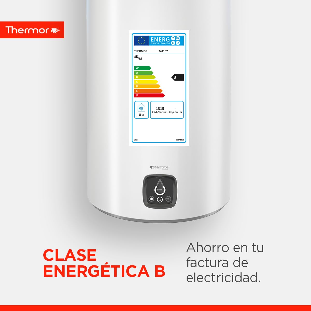 Thermor - Termo Eléctrico Ceramics Digital - Calentador de Agua Eléctrico Vertical de 50 L - 1800W - Resistencia Cerámica Antical - Fácil Instalación - Fabricado para instalación en España