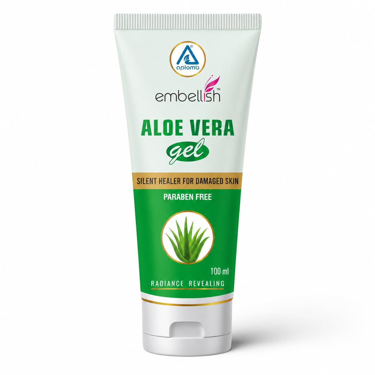 APLOMB Embellish Pure and Natural Aloe Vera Gel 100g - Moisturises, Nourishes and Hydrates | Soothing Gel for Face, Body & Hair | for Men & Women | Multipurpose Gel