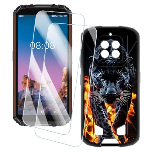 OAGELIM 2�Z�b�g �X�N���[���v���e�N�^�[ + �P�[�X Oukitel WP18 Pro (5.93 �C���`) �Ƃ̌݊������� �A�[�e�B�X�e�B�b�N�J�X�^���v�����g�J�o�[�Ƌ����K���X�t�B���� �X�N���b�`�h�~ (�`�[�^�[)
