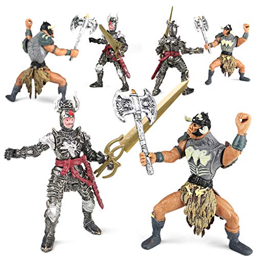 Bvrorere Knight and Orcs Warriors Action Figures Toys Soldiers Playset with Military Weapons Accessories for Kids Boys Girls,8PCS,Best Age 6 7 8 9 10 - Thumbnail 5