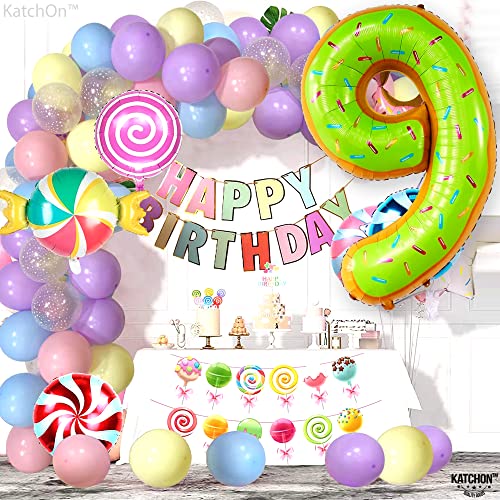 Image of KatchOn Number 9 Donut Balloon 40 Inch | Foil 9 Birthday Balloon for 9th Birthday Decorations, 9th Anniversary Decoration, Donut Birthday Party Decorations