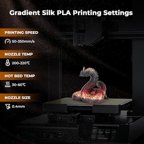 Image of AMOLEN PLA 3D Printer Filament, PLA Filament 1.75mm Silk Black Shiny Red Gold Filament, 3D Printing Filament 1KG /2.2lb