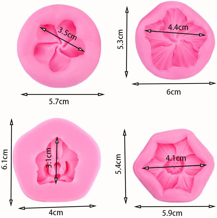 Miniatura 2 de 4 moldes de silicona para hacer dulces de fondant, orquídea, orquídea, hibisco, frangipani, flor, molde, chocolate, postres, arcilla, galletas,