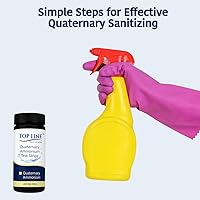 Vista 8 de 200 tiras de prueba de desinfectante cuaternario, servicio de alimentos, 0-500 ppm (QAC), tira de prueba cuaternaria, tiras de prueba de varios quat