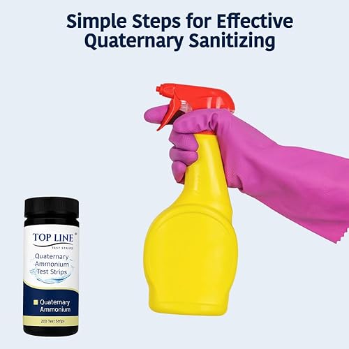 Miniatura 8 de 200 tiras de prueba de desinfectante cuaternario, servicio de alimentos, 0-500 ppm (QAC), tira de prueba cuaternaria, tiras de prueba de varios quat