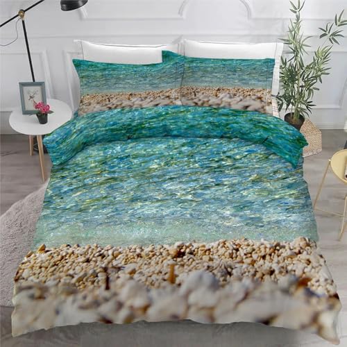 Housse de Couette 160x200 Fermeture Éclair Linge de Lit Plage - 6