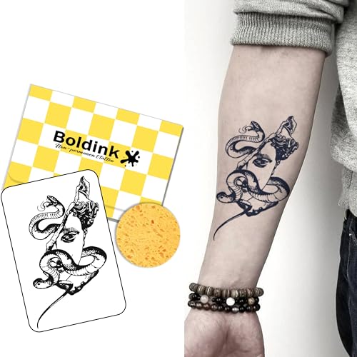 Realistic Fake Tattoos for Arm Leg,Snake Semi Permanent Tattoo for Adults