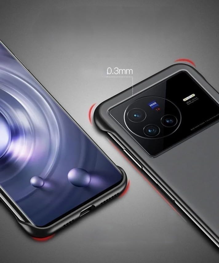 Image of MOBILOVE Back Cover Case for Vivo X80 Pro 5G | Stylish Frameless Design with Camera Protection | Hybrid Matte Hard Case | Soft TPU Shock Proof Bumper Back Cover for Vivo X80 Pro 5G (Black)