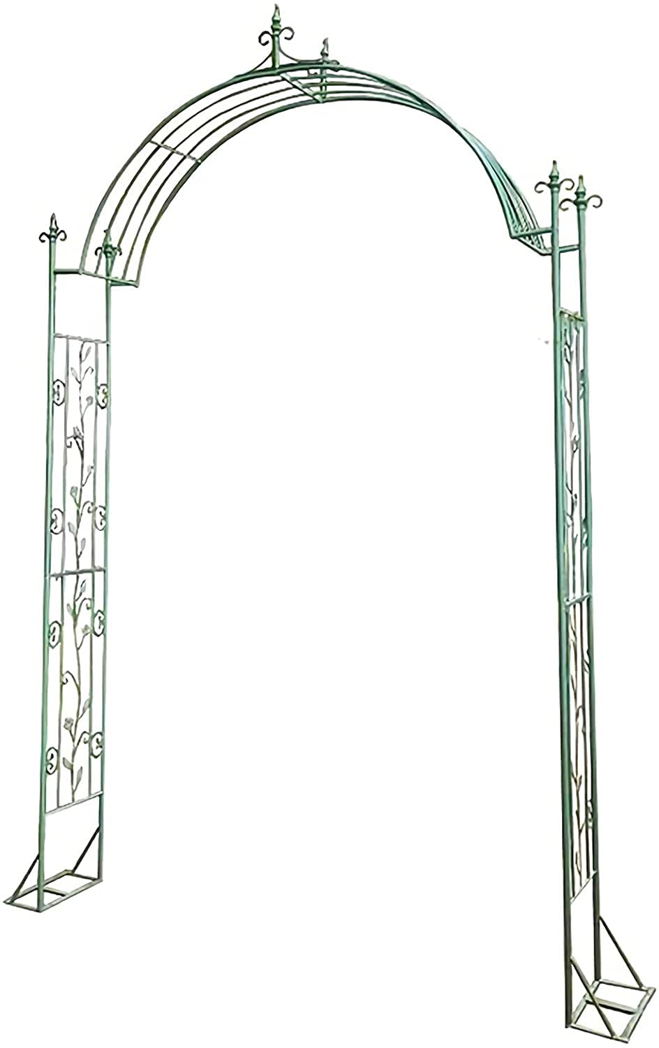 Arche de jardin rétro en fer forgé ornemental pour aménagement vert