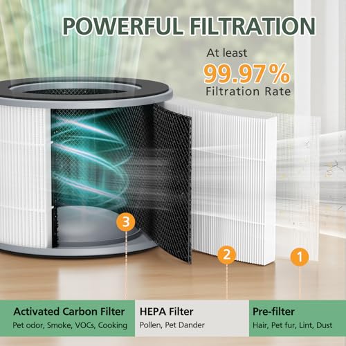 Image of AP-T10FL Replacement Filter for HoMedics AP-T10-BK and AP-T10-WT Air Purifier, 360-Degree Efficient AP-T10 Filter, 2 Pack