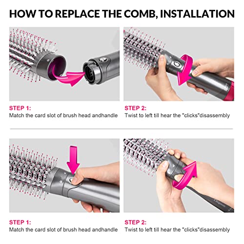 Hair Dryer Brush, Negative Ionic Hot Air Brush, Detachable Brush Head Attachment Hair Straightener Brush Volumizer Styler, 4 In 1 Brush Blow Dryer Suitable For Any Hairstyle, Gray #TOP7