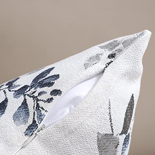 Btyrle BTUS2-8127-BG-18 Leaf Branch Jacquard Throw Pillow Covers 18X18 Inch Set Of 2 Decorative Leaf Pillowcases Square Cushion Covers thumb #2