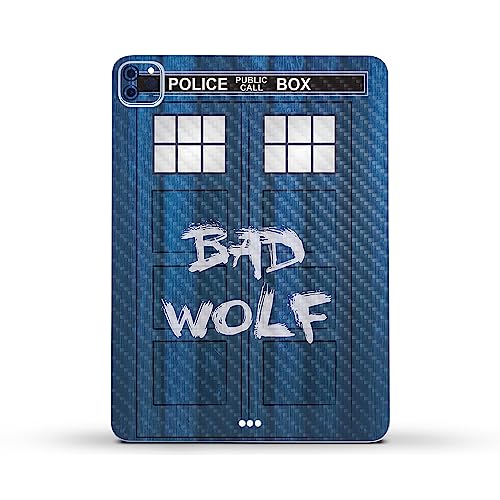 Image of MightySkins Carbon Fiber Skin Compatible with Apple iPad Pro 11 inch M2 4th Gen (2022) Full Wrap Kit - Time Lord Box | Protective, Durable Textured Carbon Fiber Finish | Easy to Apply | Made in The USA