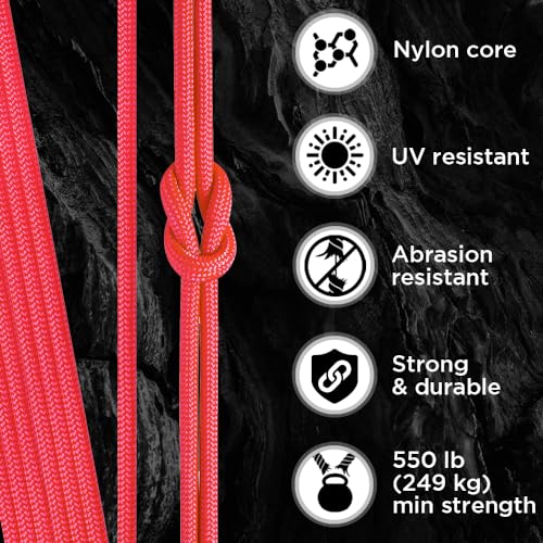 Image of TECEUM Paracord Type III 550 Soffit Orange - 200 ft - 4mm - Tactical Rope MIL-SPEC - Outdoor para Cord -Camping Hiking Fishing Gear and Equipment - EDC Parachute Cord - Strong Survival Rope 345