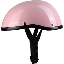 Low Profile Open Face Motorcycle Beanie Half Helmets,DOT Approved Retro German Style Cool Street Skull Cap Scooter Moped Bicycle ATV Bike-Helmet for Adult Men and Women