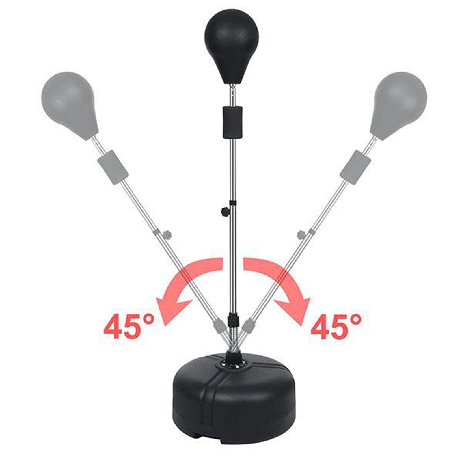 Punchingball Boxstand 120-160cm Höhenverstellbarer Standbox-Trainer inkl. Boxbirne Erwachsene Punchingball Boxbirne Bounce Back Faster Boxbag (Schwarz)