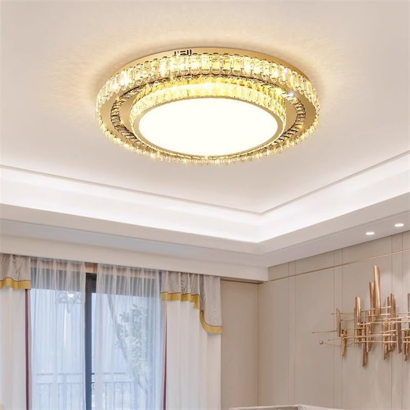 Plafonnier moderne de style de luxe avec éclairage LED variable et cristal