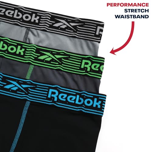 Reebok Mens Boxer Briefs 3 Pack Soft Stretch Boxers with Contour Pouch, 6" - image 5