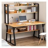 Erweitern Sie Ihre Aufbewahrungsmöglichkeiten mit diesem Schreibtisch mit angeschlossenem offenem Aufsatz und Bücherregal. Der geräumige Schreibtisch organisiert Ihre Büroutensilien effizient, spart Bodenfläche und gewährleistet einfachen Zugriff.
