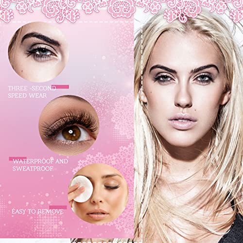 Reusable Self Adhesive Eyelashes No Glue Or Eyeliner Needed Easy To Put On, Stable Non Slip Waterproof False Lashes With 2 Eyelash Tweezers For Women Makeup Gift, 4 Pairs (Regular Style) #TOP4