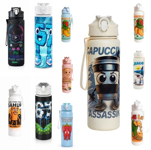 Jamaah Everyday Essentials Kids Novelty Cartoon Water Bottle Fun Meme Style Design - Ninja Cap