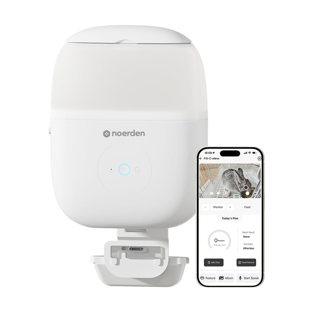 NOERDEN Hoppy Small Pet Smart Camera Feeder - 1.8L Capacity
