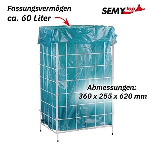 SemyTop ST-88450 Metal Coated Folding Bin, White, 120 Litres Capacity - Image 2