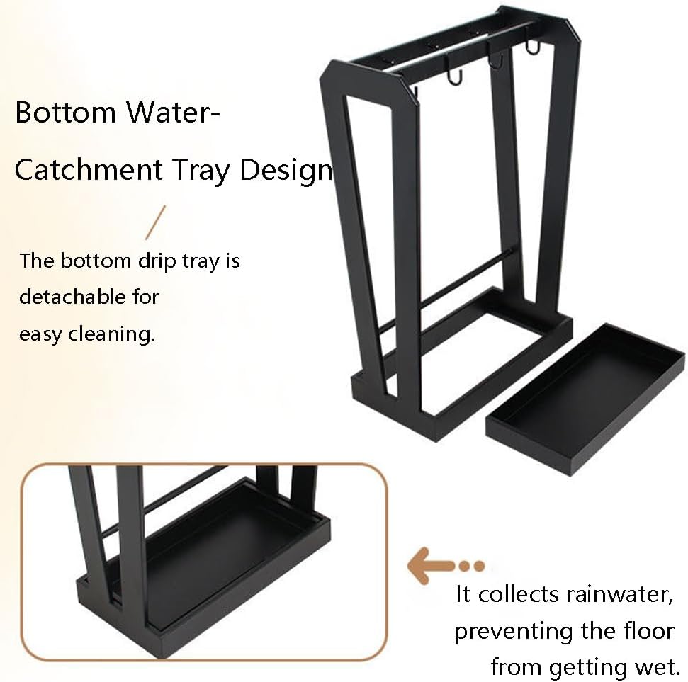 Umbrella Stand with Removable Drip Tray, Large Capacity Standing Umbrella Stand, Metal Basket for Home & Office