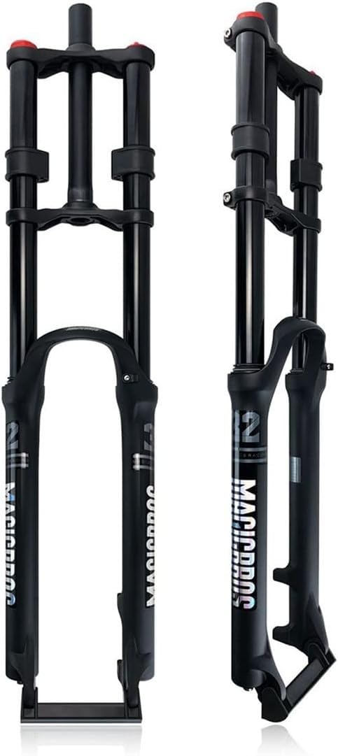 AZQOHMIS MTB Bike Suspension Fork Double Shoulder 160mm Travel, 1-1/8 Inch, Downhill Disc Brake, Compatible with 26Inch 27.5Inch 29Inch Wheels A,26in