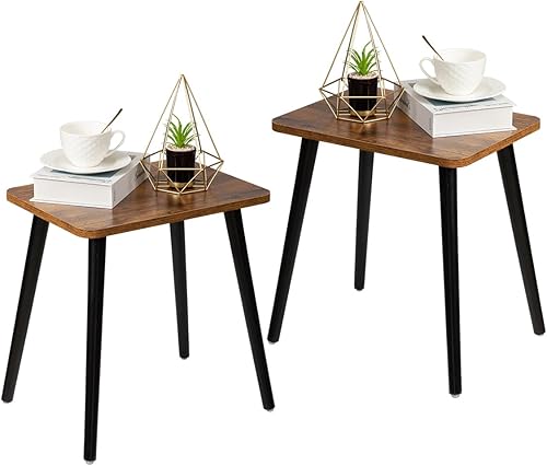 Miniatura 19 de FORAOFUR Mesa auxiliar, pequeña mesa auxiliar decorativa para sala de estar, dormitorio, balcón, oficina, mesita de noche moderna, decoración del