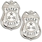 2 Polizei Marken, Authentische Orden Abzeichen für Polizei Kostüm und Security Zubehör, Hochwertige Badge für Sammler und Veranstaltungen