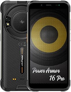 Ulefone ARMOR 16 PRO Android 12 Rugged Smartphone, 122dB Loudest Speaker, 9600mAh Battery, Glare Flashlight, 16MP+8MP Camera, 4GB+64GB, 5.93" IP68 Waterproof Mobile Phone, 3-Card Slot, NFC GPS Black