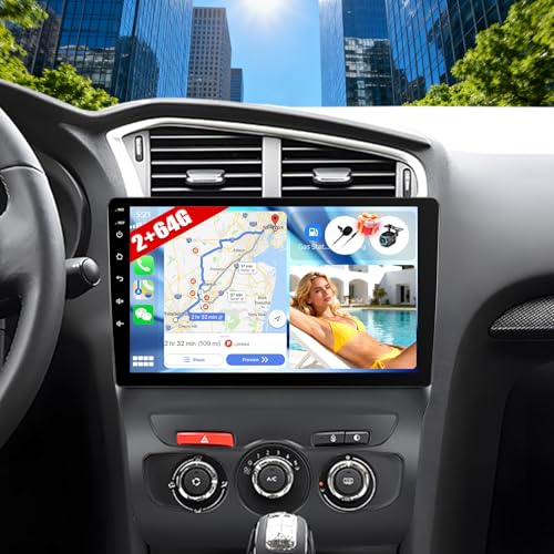 Autoradio pour Citroën C4L Android 15 CAMECHO 2+64G Écran 10.1 Pouces GPS